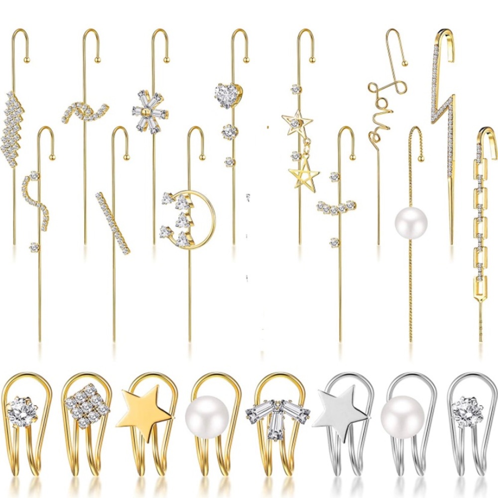 BRAND NEW EAR CUFF/ EAR CRAWLER EARRINGS. EAR WRAP CRAWLER HOOK EARRINGS - Picture 1 of 14